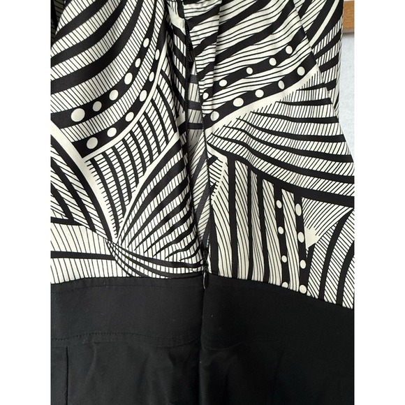 The Limited Womens Ladies Black White Cap Sleeve Knee Length Dress Size 12 - Picture 6 of 15